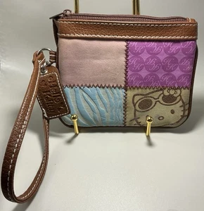 Rare Vintage Sanrio Hello Kitty 2008 Patchwork Style Snap Small Wallet Wristlet - Picture 1 of 6