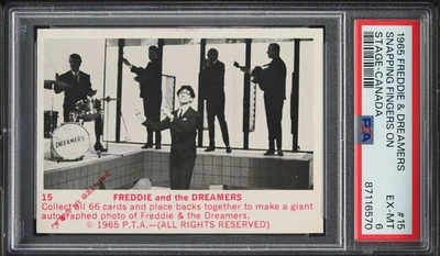 1965 Donruss Freddie & The Dreamers Snapping Fingers On Stage CANADA #15 PSA 6 - Image 1 of 2