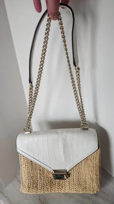 MICHAEL Michael Kors Whitney Large Raffia and Leather Purse - Image 1 of 4