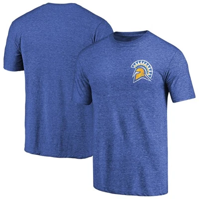 Men's Royal San Jose State Spartans Left Chest Distressed Logo Tri-Blend T-Shirt - Image 1 of 3