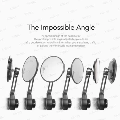 Espejos retrovisores de extremo de barra delgada AURA redondos negros para Vespa GTS Super 300 ('15~) Foto 1 de 4