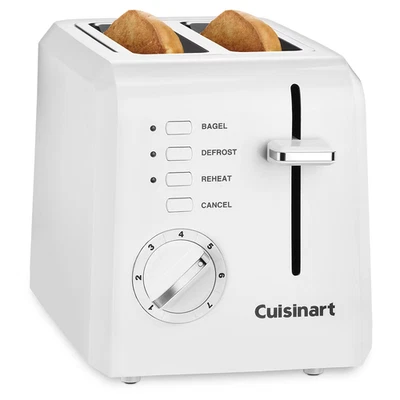 Cuisinart 2-Slice Toaster, Compact, White, CPT-122 - Image 1 of 4