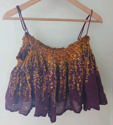 Camiseta sin mangas Free People‎ Instant Crush Camisola Talla Pequeña Borgoña Floral Foto 1 de 4