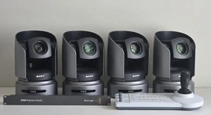 4x Sony BRC-H700 PTZ Camera +HFBK-HD1 +RM-BR300 +Blackmagic Atem Studio Switcher - Picture 1 of 3