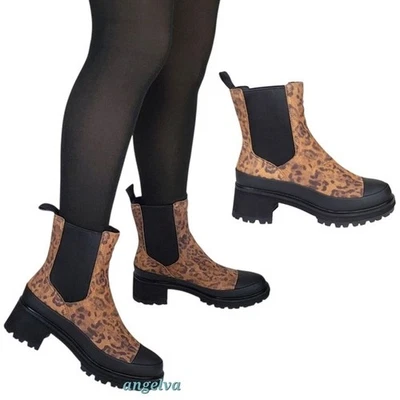 Timberland kori park chelsea boots leopard nubuck block heel classic winter - Image 1 of 4