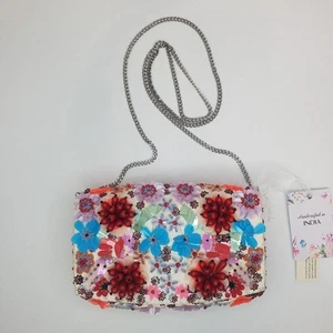 Made In India Handcrafted Sequins Beaded Crossbody Clutch Bag Viral Tiktok Purse - Picture 1 of 20