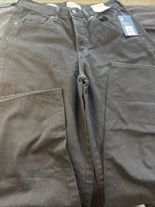 Damenjeans Größe 8 superweites Bein entspannt Hip And Thing schwarz Denim neu mit Etikett - Bild 1 von 11