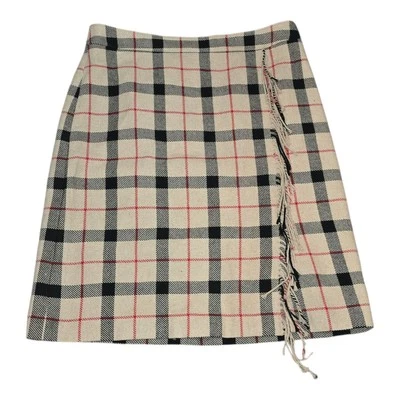 Talbots Fringe Wrap Skirt - Outdoor Plaid A- Line Side Zip Lined Fall Pumpkin 🎃 - Image 1 of 4