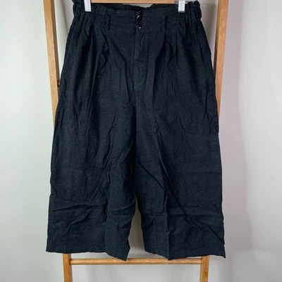 Princess Highway Pants Womens 10 Black Linen Blend Cropped Wide Leg High Rise - image 1 of 4