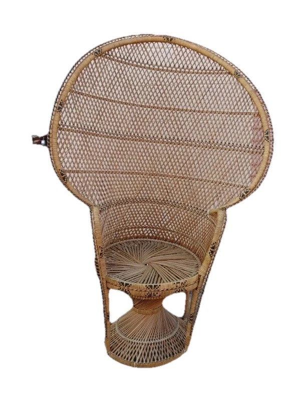 Silla Pavo Real Ratán Mimbre Vintage - Pieza Boho Chic  Foto 1 de 1