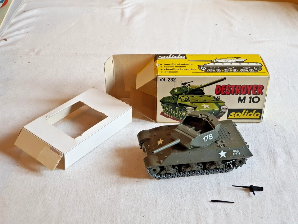 SOLIDO MILITAIRE DESTROYER M 10 N° 232 BOITE 1972 ARMEE AMERICAINE D DAY WW2 - Photo 1/4