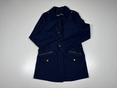 Женская небольшая универсальная куртка Eden Society темно-синяя легкая с карманом на молнии повседневная - Изображение 1 из 4