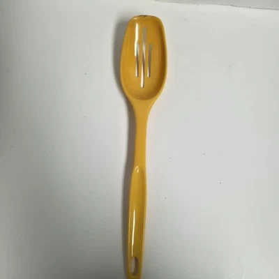 Vtg Foley Spoon Plastic RARE COLOR Yellow  Harvest Gold Slotted Spoon 11" - Image 1 of 4