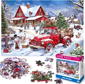 100 Piece Christmas Puzzle for Kids Ages 4-8 Jigsaw Puzzles 100 Pieces for...  - Picture 1 of 6