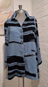 Habitat Clothes To Live In Women's Size Small Blue Black Artsy Lagan Tunic Top - Picture 1 of 6