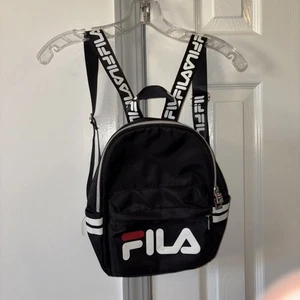 Fila Mini Backpack, Black 12” With Pockets - Picture 1 of 8