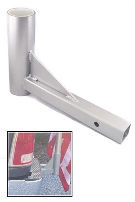 Soporte para asta de bandera de enganche de remolque - Montaje en un vehículo - Con funda (postes de 2,5 pulgadas) Foto 1 de 4