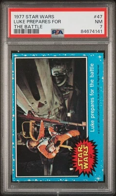 1977 Topps Star Wars #47 Luke Prepares for the Battle PSA 7 NM - Image 1 of 2