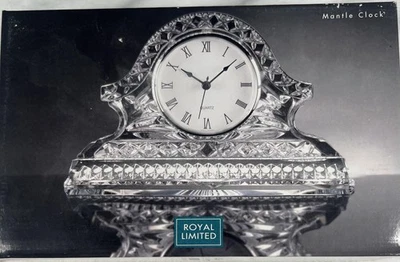 Relógio Royal Limited cristal prateleira manta quartzo numerais romanos vidro - Imagem 1 de 4