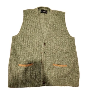Puritan Sportswear Wool Sweater Vest - Green - Size M - Image 1 of 4