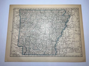 1921 ARKANSAS State Map Fm 1921 New Reference World Atlas SEE DESCRIP - Picture 1 of 2