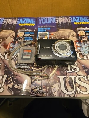 Canon PowerShot A480 10MP Digital Camera Black With 32 Gb Memory Card - Image 1 of 4