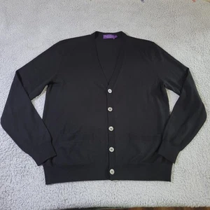 Ralph Lauren Purple Label Cashmere V Neck Cardigan Mens XL Black $1295 Retail - Picture 1 of 8