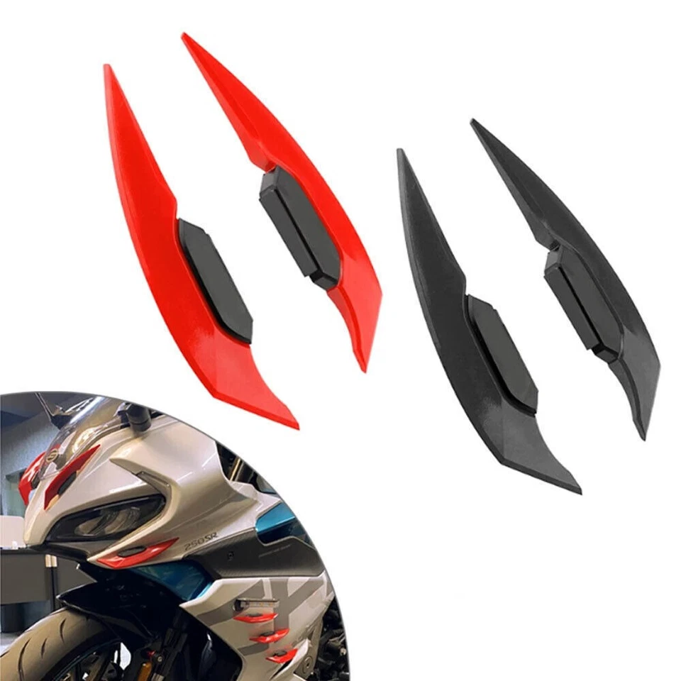 Alerón aerodinámico universal para motocicleta 2 piezas ala adhesiva lateral ala Foto 1 de 4