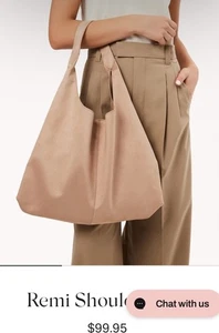BRAND NEW LATEST BILLINI REMI NUDE TAN SUEDE HOBO TOTE BAG RRP $99 - Picture 1 of 4