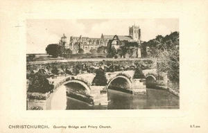 Antique Postcard Church Bridge Christchurch England - Picture 1 of 2