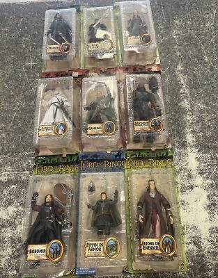 Lord of the Rings ToyBiz Figure Lot of 9 (2003-2004) - Gandalf, Boromir & More! - Image 1 of 4