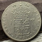 1970 Sweden 1 Krona Coin UNC   #K2402