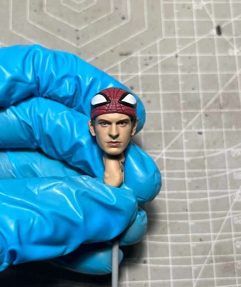 Máscara de Andrew Garfield pintada 1/12 cabeza de hombre araña tallada apta para figura de 6"" ML Foto 1 de 2