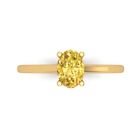 1.0ct Oval Designer Statement Bridal Classic Yellow Stone Ring 14k Yellow Gold