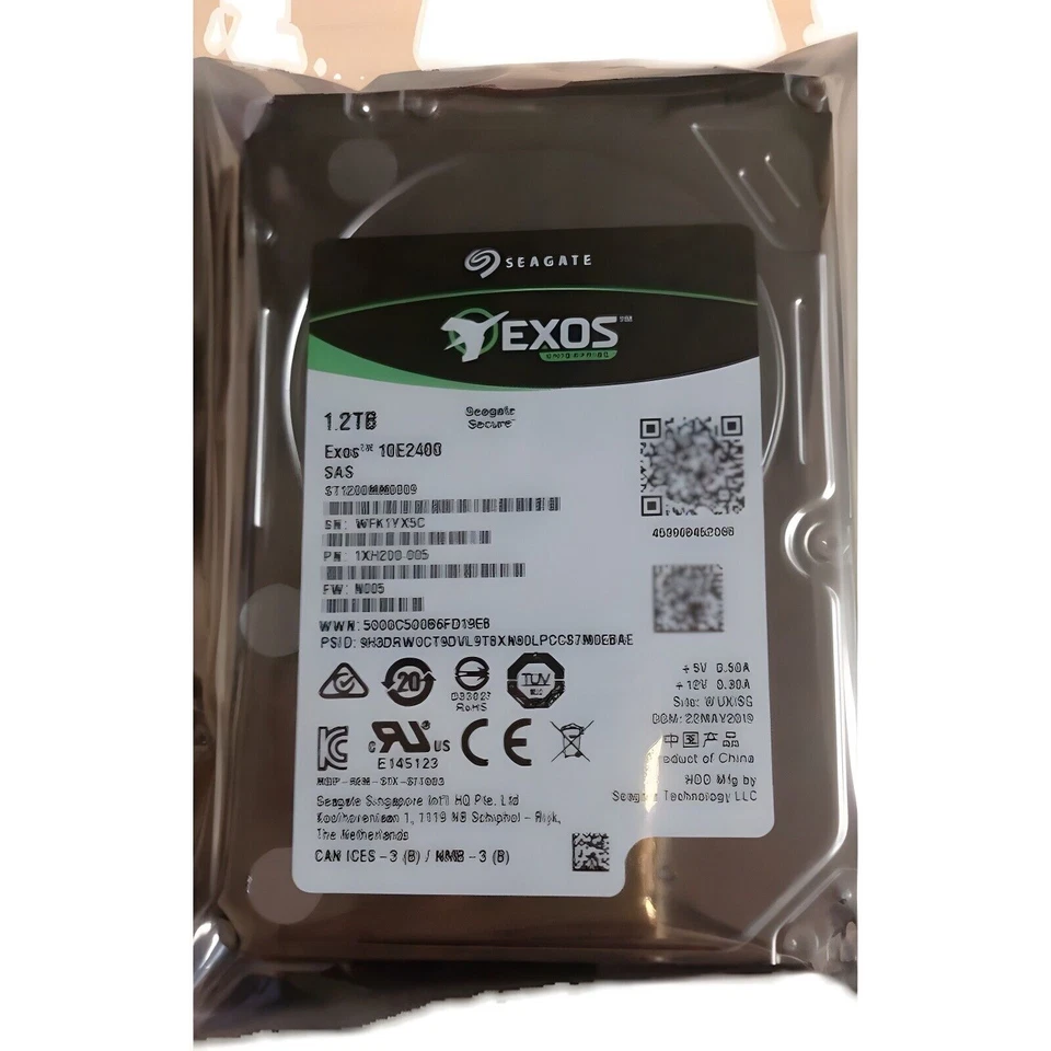 NEW Seagate Exos ST1200MM0009 1.2TB 10K RPM 10K 2.5" 12Gb/s 512n SAS Hard Drive - Image 1 of 1