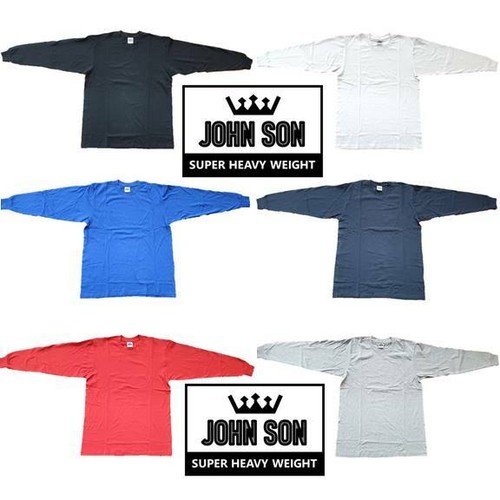 Plain Long Sleeve T-shirts Round Neck [JOHN SON]Super Heavy Weight[M~4XL] Single