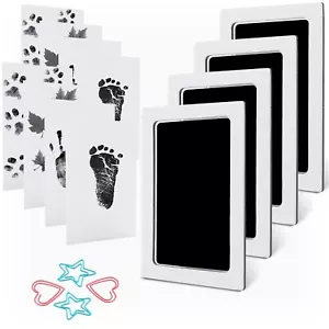 Baby Footprint Handprint Pet Paw Print Kit 4 Ink Pads 8 Imprint Cards - Picture 1 of 12