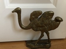 Large Brass Ostrich Door Stop