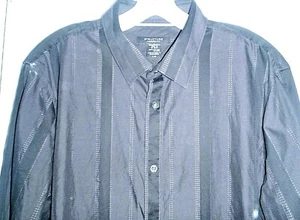 Structure Fitted Mens Dress Shirt Size XL 17-17.5 Bl/GYLong Sleeve Men Casual - Picture 1 of 5