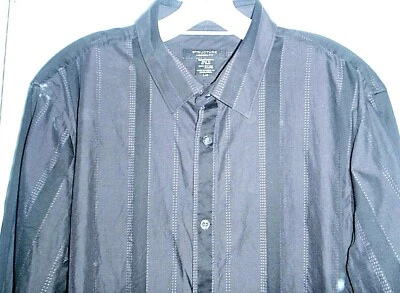 Structure Fitted Mens Dress Shirt Size XL 17-17.5 Bl/GYLong Sleeve Men Casual - Image 1 of 4