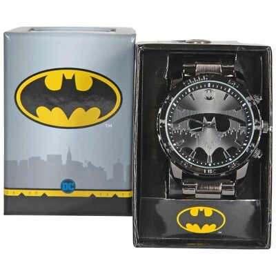 DC Comics Liga de la Justicia Batman Pin Rayas Unisex Reloj Banda de Metal Figura NUEVO Foto 1 de 4