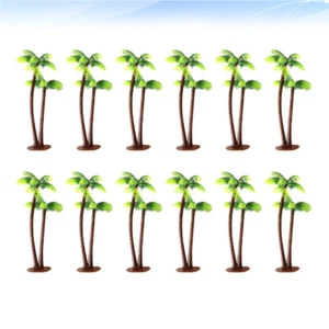 12 Pcs Model Tree Plastic Tree Miniature Palm Tree Plastic Diorama Trees - Picture 1 of 11