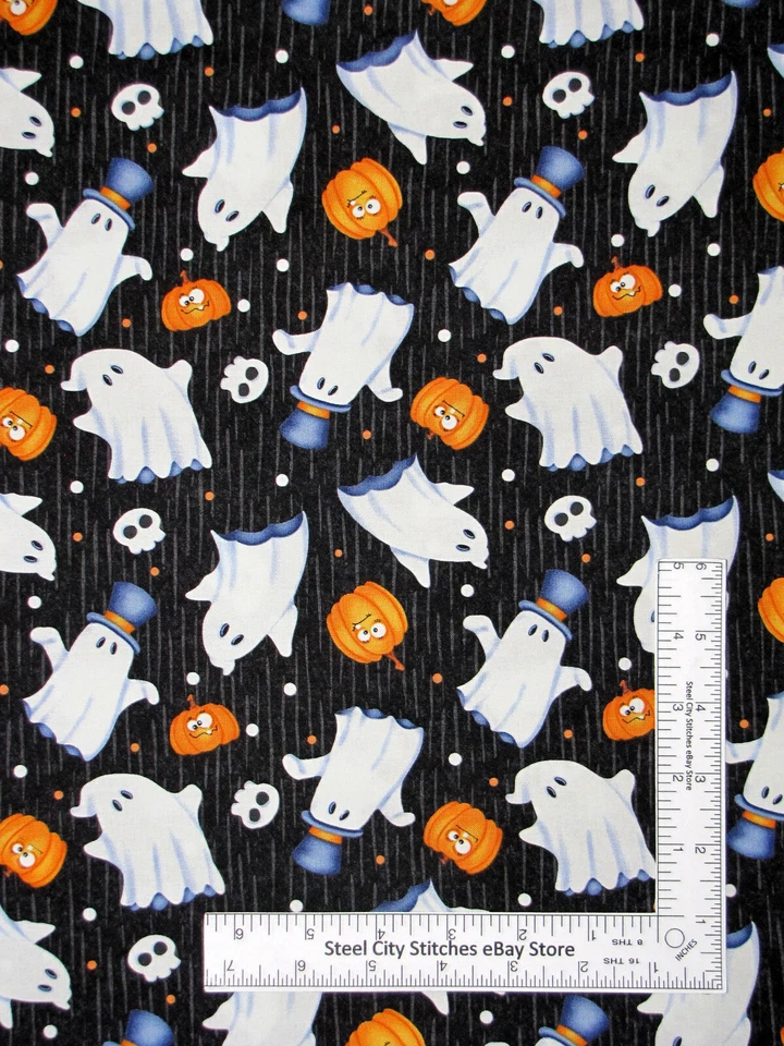 Sombrero de copa de tela de Halloween fantasma calabaza brillo fantasmas oscuros algodón Henry patio de vidrio Foto 1 de 1