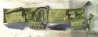2 SURVIVAL HUNTING FIXED KNIFE BLACK CORD WRAPPED  HANDLE W/ FIRE STARTER