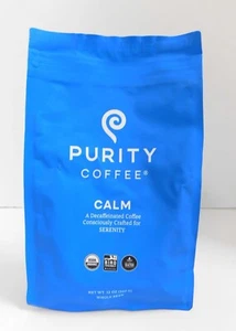 Café Purity CALM descafeinado café en grano entero 12 oz SELLADO - USDA orgánico - caducidad: 2026 - Imagen 1 de 4