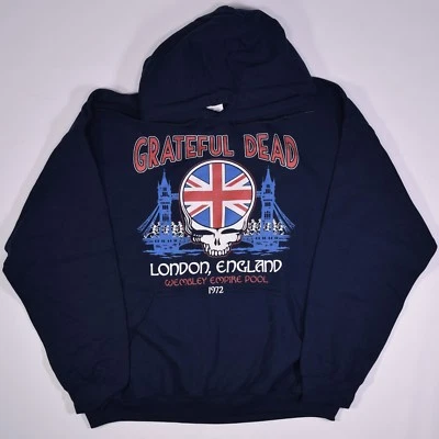 GRATEFUL DEAD-WEMBLEY POOL Londres 1972-JERSEY SUDADERA CON CAPUCHA-Talla M con etiquetas de colección RARO Foto 1 de 3
