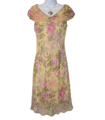 Vestido de graduación de verano Y2K con superposición floral Cottage Fairy Belle inspirado en Miss Dorby Foto 1 de 4