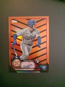 2023 Topps Update Orange & Black #US256 Michael Busch Los Angeles Dodgers RC