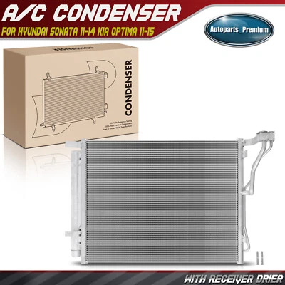 AC Condenser w/ Receiver Drier for Hyundai Sonata 2011-2014 Kia Optima 2011-2015 - Image 1 of 4