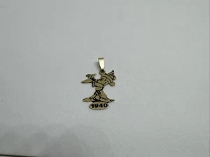 Vintage Solid 14k Yellow Gold Disney Mickey Mouse Charm Pendant, 1940 Wizard - Picture 1 of 12